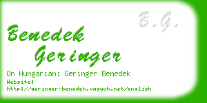 benedek geringer business card